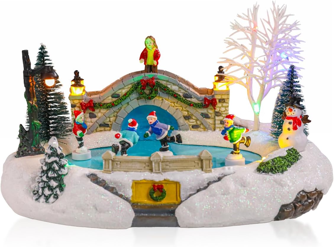 Bdor Nativity Scene Christmas Decoration, 11.4x3.5x7 Inch Lighted Jesus Birth Display, Holy Family Christmas Tabletop Decoration, Electric Manger Scene with LED Lights