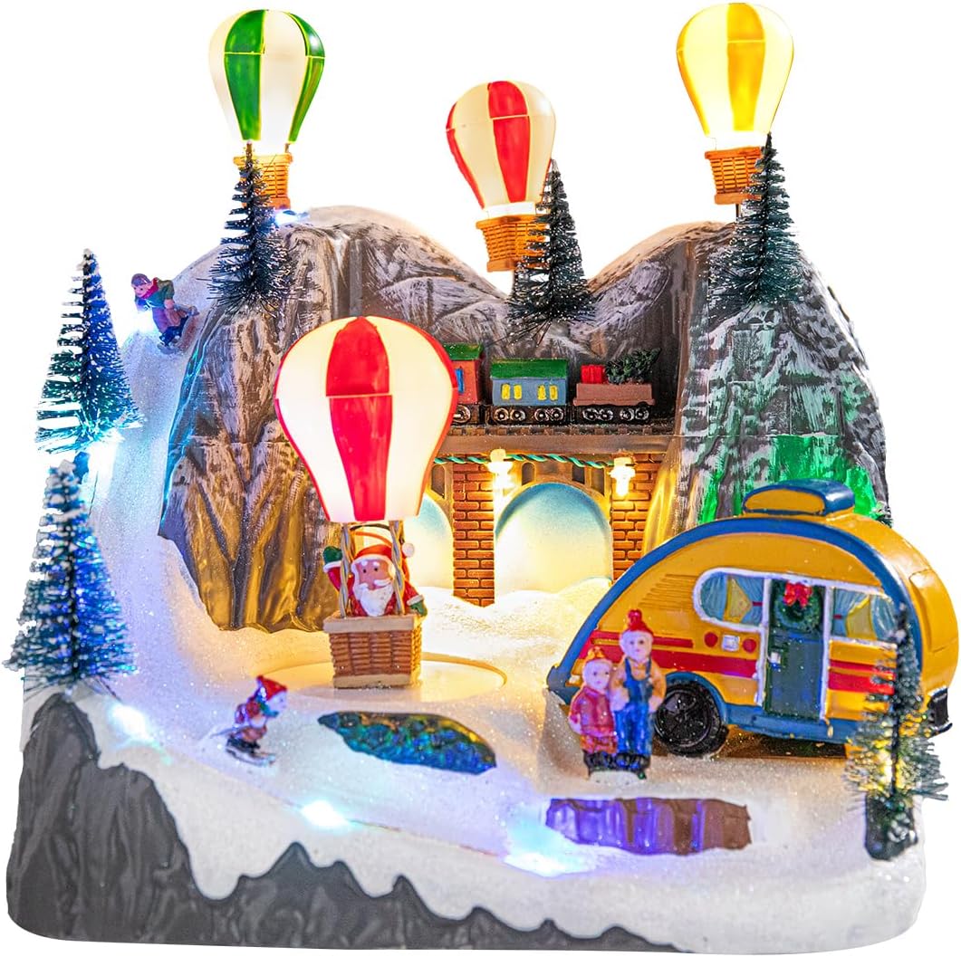 Bdor Nativity Scene Christmas Decoration, 11.4x3.5x7 Inch Lighted Jesus Birth Display, Holy Family Christmas Tabletop Decoration, Electric Manger Scene with LED Lights