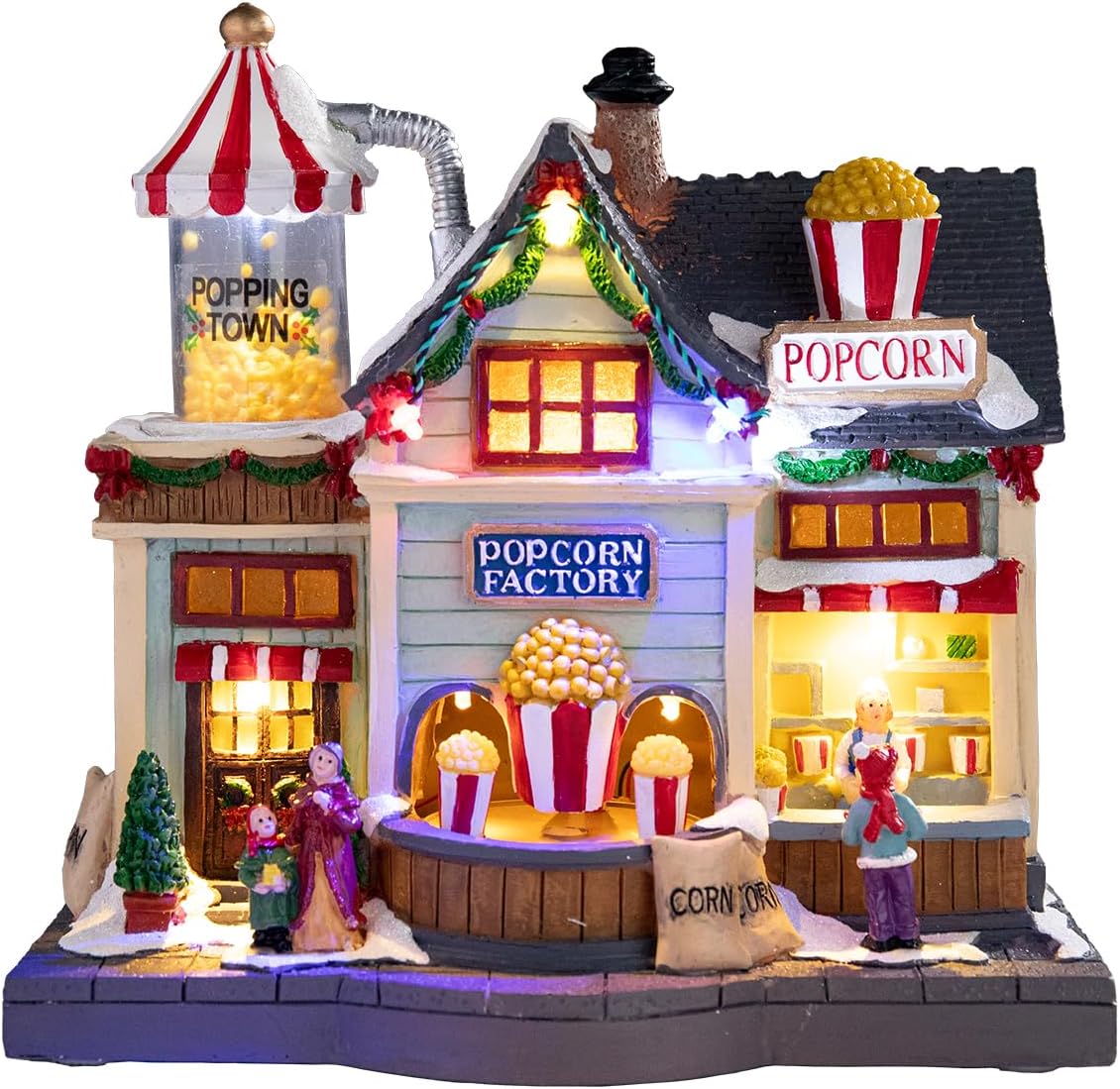 Bdor Nativity Scene Christmas Decoration, 11.4x3.5x7 Inch Lighted Jesus Birth Display, Holy Family Christmas Tabletop Decoration, Electric Manger Scene with LED Lights