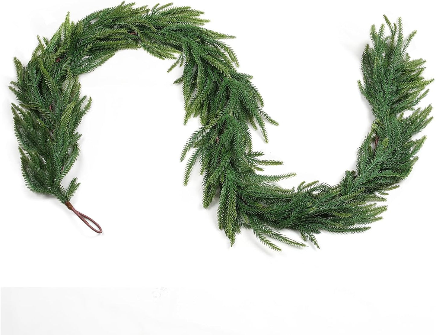 12FT(2 * 6FT) Christmas Norfolk Pine Garland, Real Touch Faux Green Garlands, Winter Artificial Greenery Garland for Mantle, Stairs, Table, Fireplace, Indoor & Outdoor Xmas Decorations