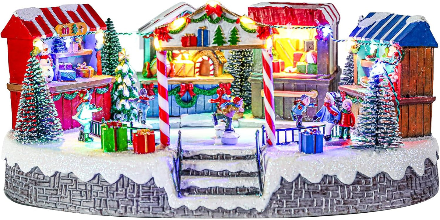 Bdor Nativity Scene Christmas Decoration, 11.4x3.5x7 Inch Lighted Jesus Birth Display, Holy Family Christmas Tabletop Decoration, Electric Manger Scene with LED Lights