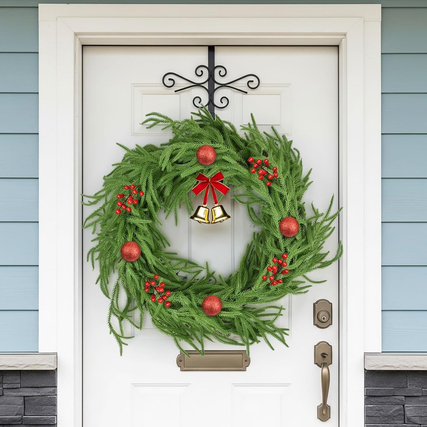 Christmas Garland, 9FT Artificial Norfolk Pine Garland, Real Touch Pine Garland, 96 Branches Christmas Garland for Mantle, Staircase, Banister, Indoor, Outdoor Christmas Decorations