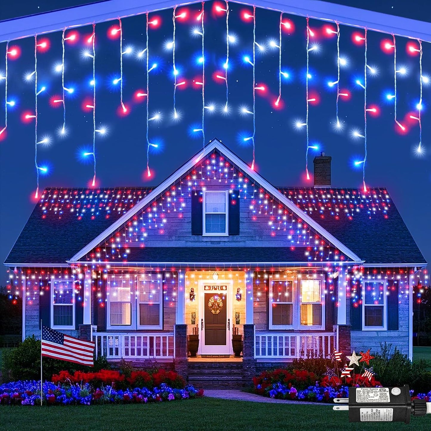 Warm White Christmas Lights Outdoor, 66ft 640 LED Icicle Lights for Outside House with Connectable Clear Wire 8 Modes Timer, Plug in Waterproof for Eaves Yard Party Indoor Holiday Decoration